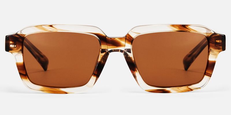 Jet - Rectangle Brown Sunglasses
