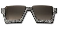 Dardhan - Rectangle Black/Silver Sunglasses Front View