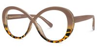 Serena - Oval Coffee/Tortoise Eyeglasses | Vooglam Front View