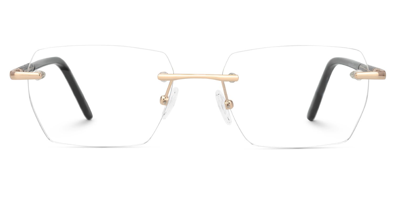 Faulkner - Geometric Gold Eyeglasses | Vooglam Angle View