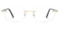 Faulkner - Geometric Gold Eyeglasses | Vooglam Angle View