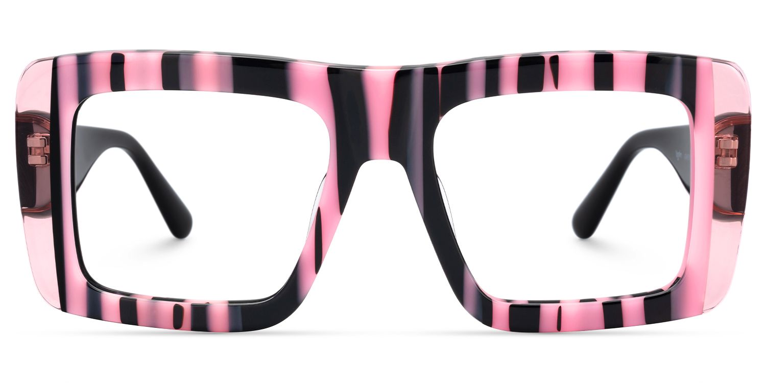 Ameya - Square Pattern Eyeglasses | Vooglam Angle View