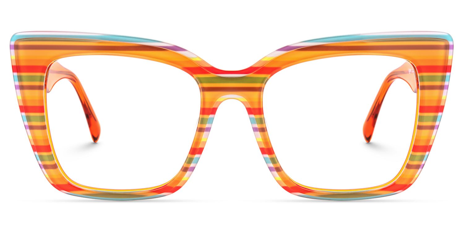 Kaipo - Square Multicolor Eyeglasses | Vooglam Angle View