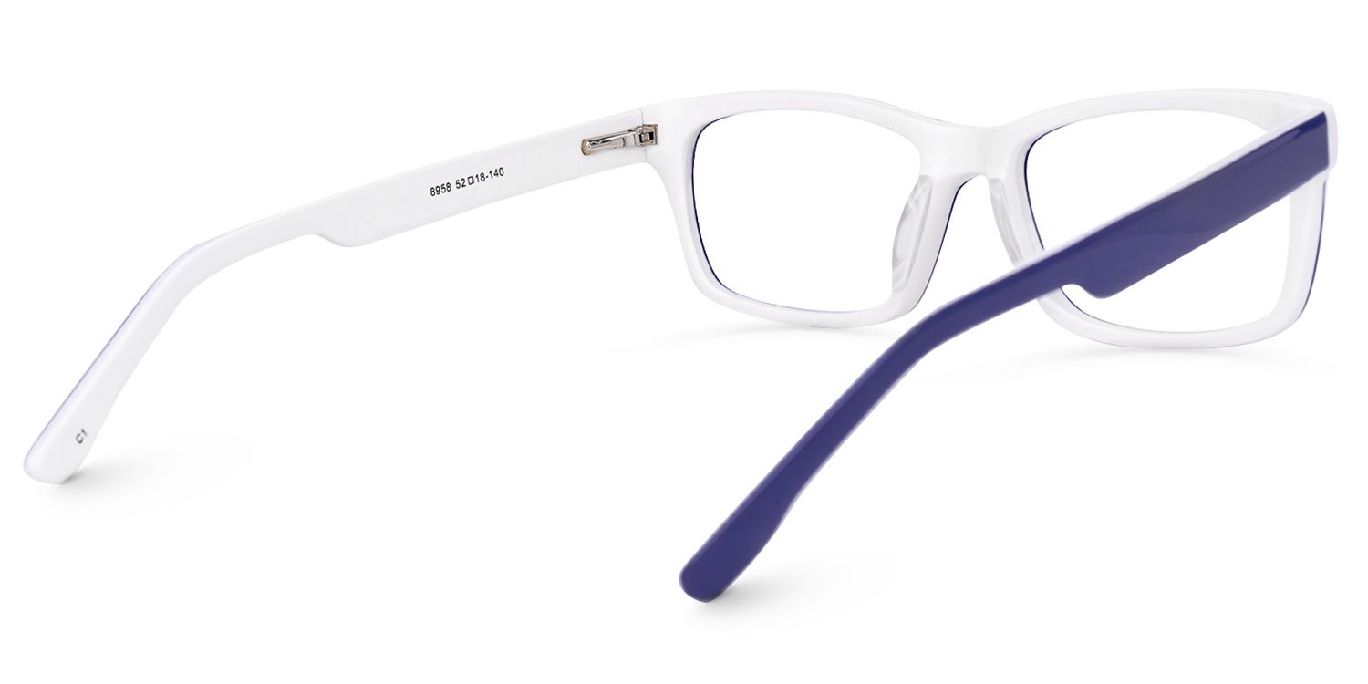 Eliava - Rectangle Blue Eyeglasses | Vooglam Side View