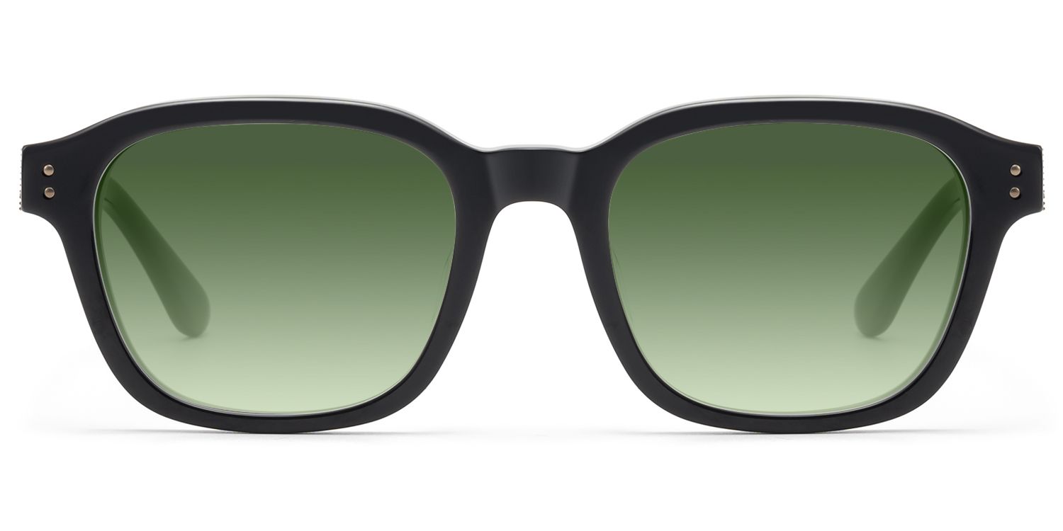 Frame Size of Rainier - Black Gradient Green Lens Sunglasses | Vooglam
