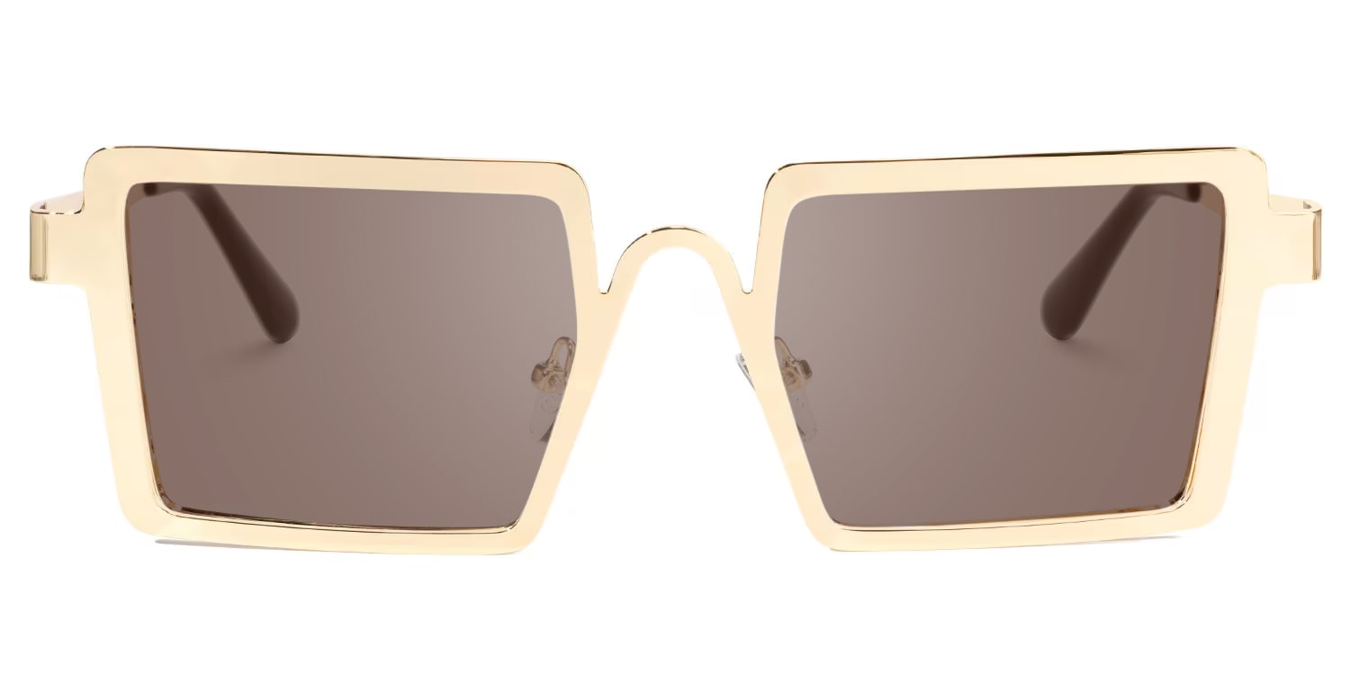 Cairbre - Rectangle Gold Sunglasses - 1
