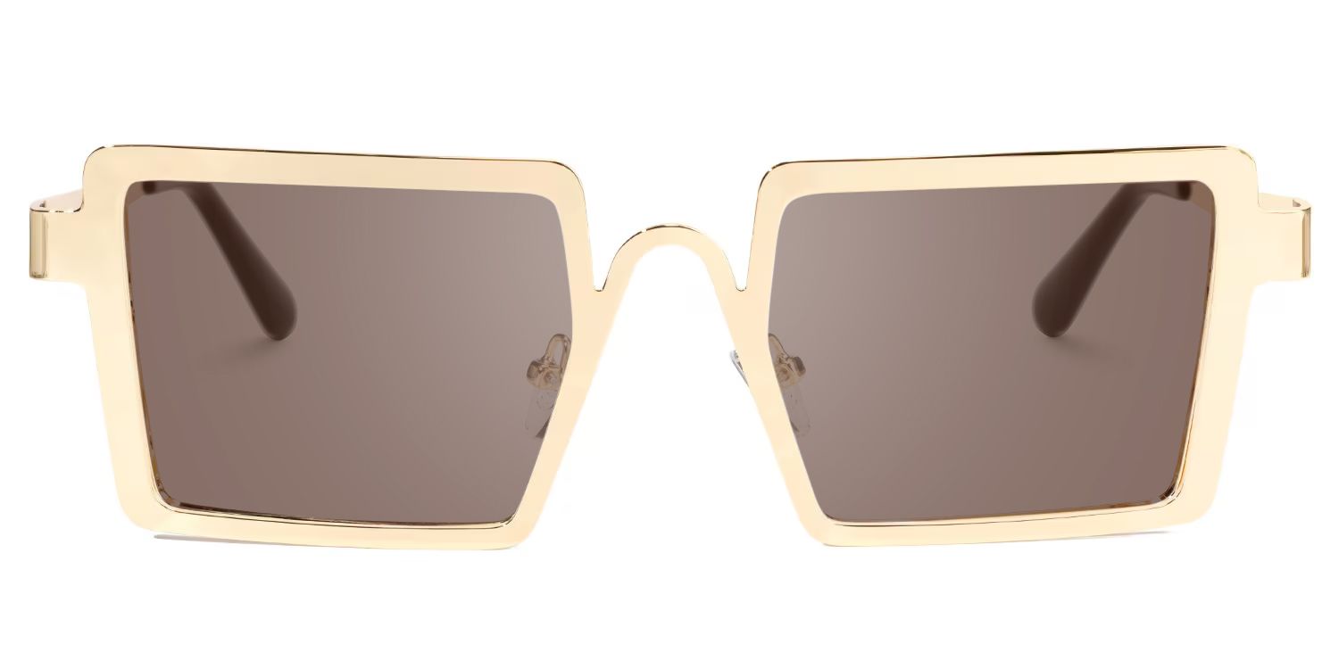 Cairbre - Rectangle Gold Sunglasses | Vooglam Angle View