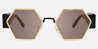 Lizzy - Geometric Gold Sunglasses | Vooglam Angle View
