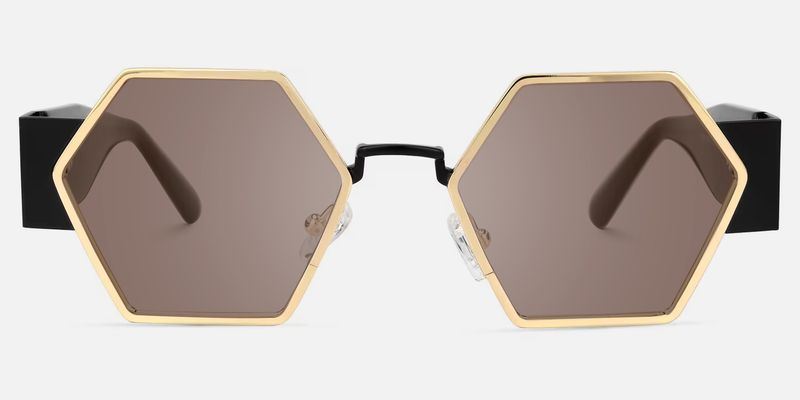 Lizzy - Geometric Gold Sunglasses