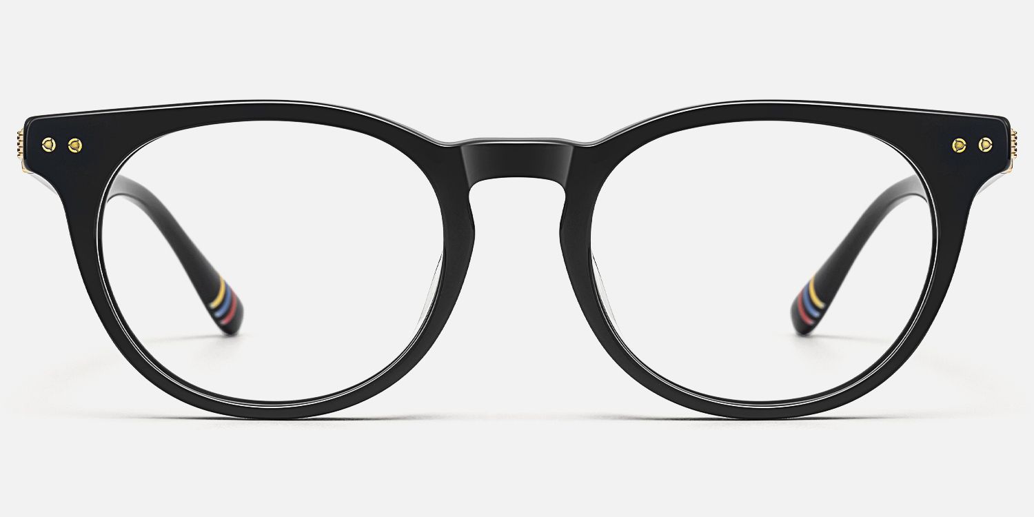 Vintel - Rectangle Black Eyeglasses | Vooglam Angle View
