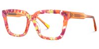 Verve - Rectangle Floral Eyeglasses | Vooglam Front View
