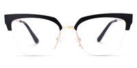 Adelheid - Browline Black Eyeglasses | Vooglam Angle View