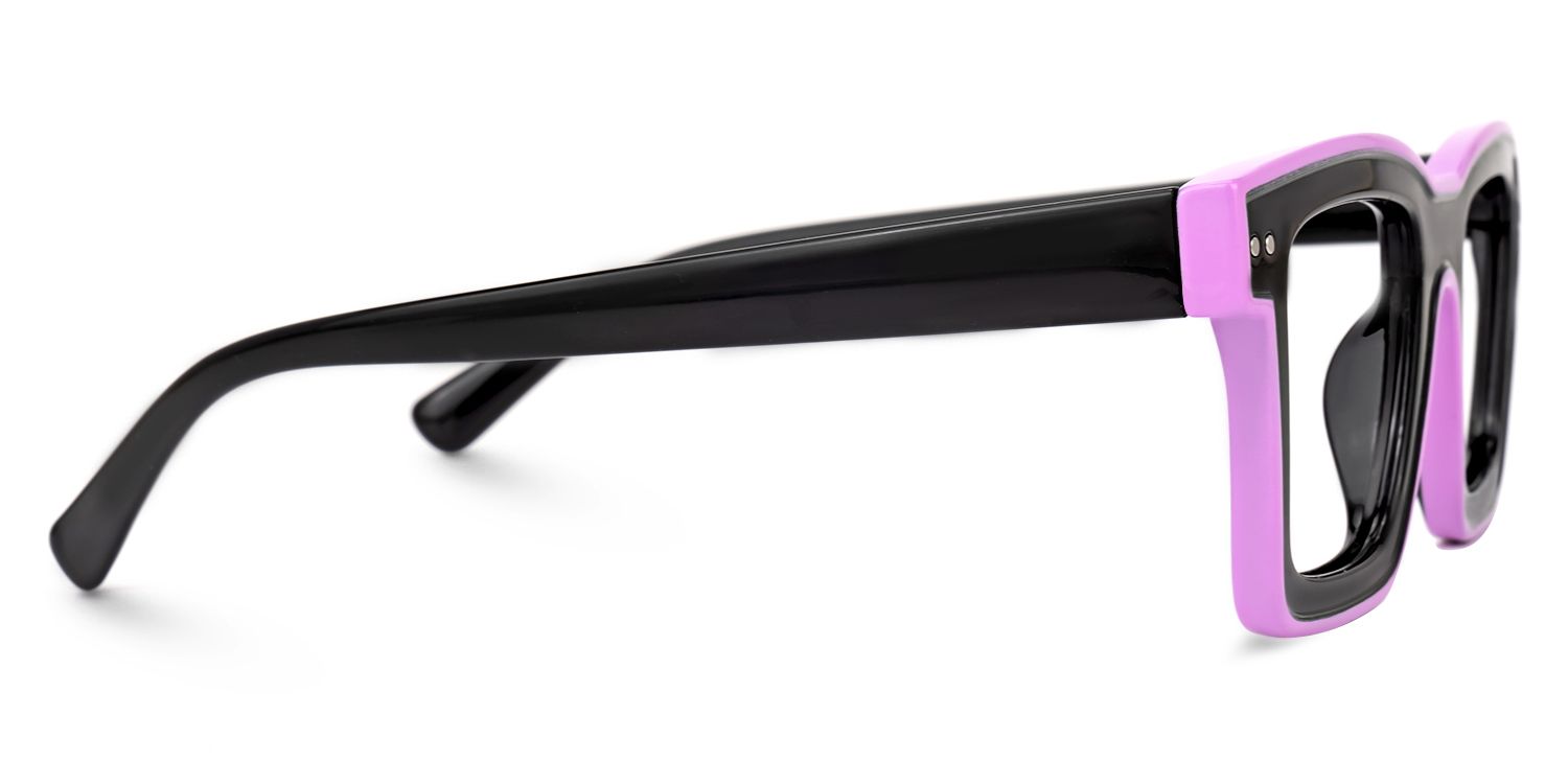 Delaram - Rectangle Black/Purple Eyeglasses | Vooglam 4