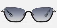 Viva - Cat Eye Black Sunglasses | Vooglam Angle View