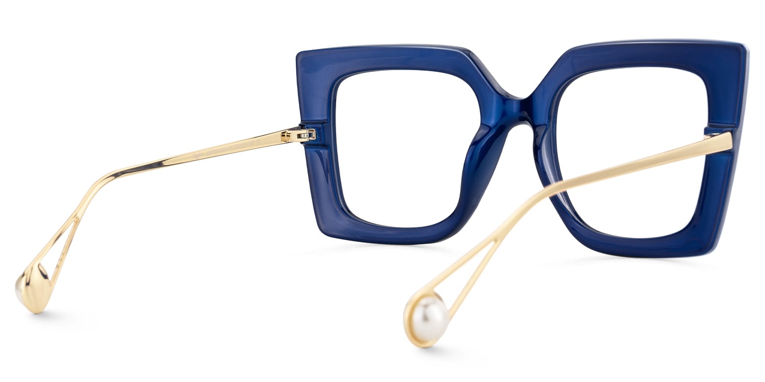Adrienne - Square Blue Eyeglasses