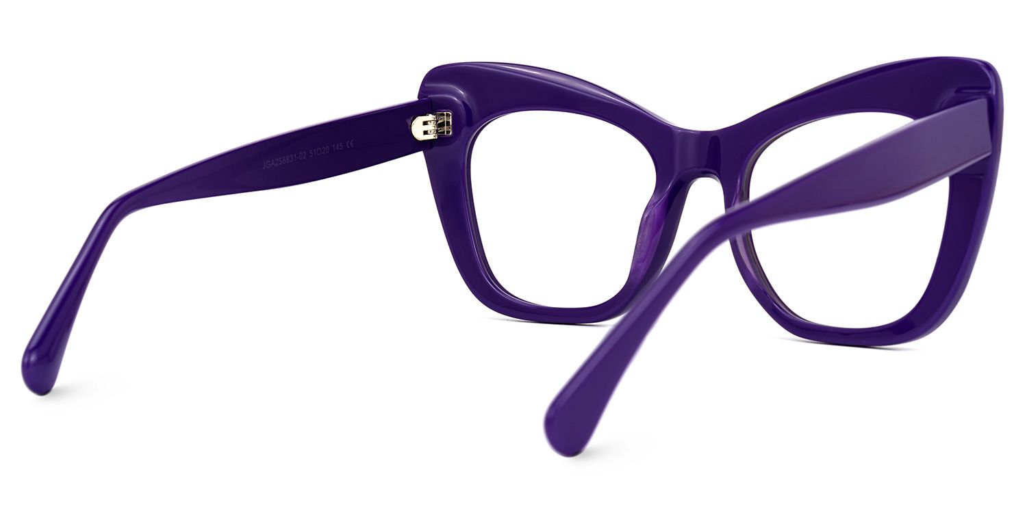 Adoracion - Butterfly Purple Eyeglasses | Vooglam Side View