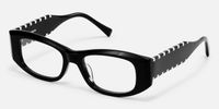 Banksy - Rectangle Black Eyeglasses | Vooglam Front View