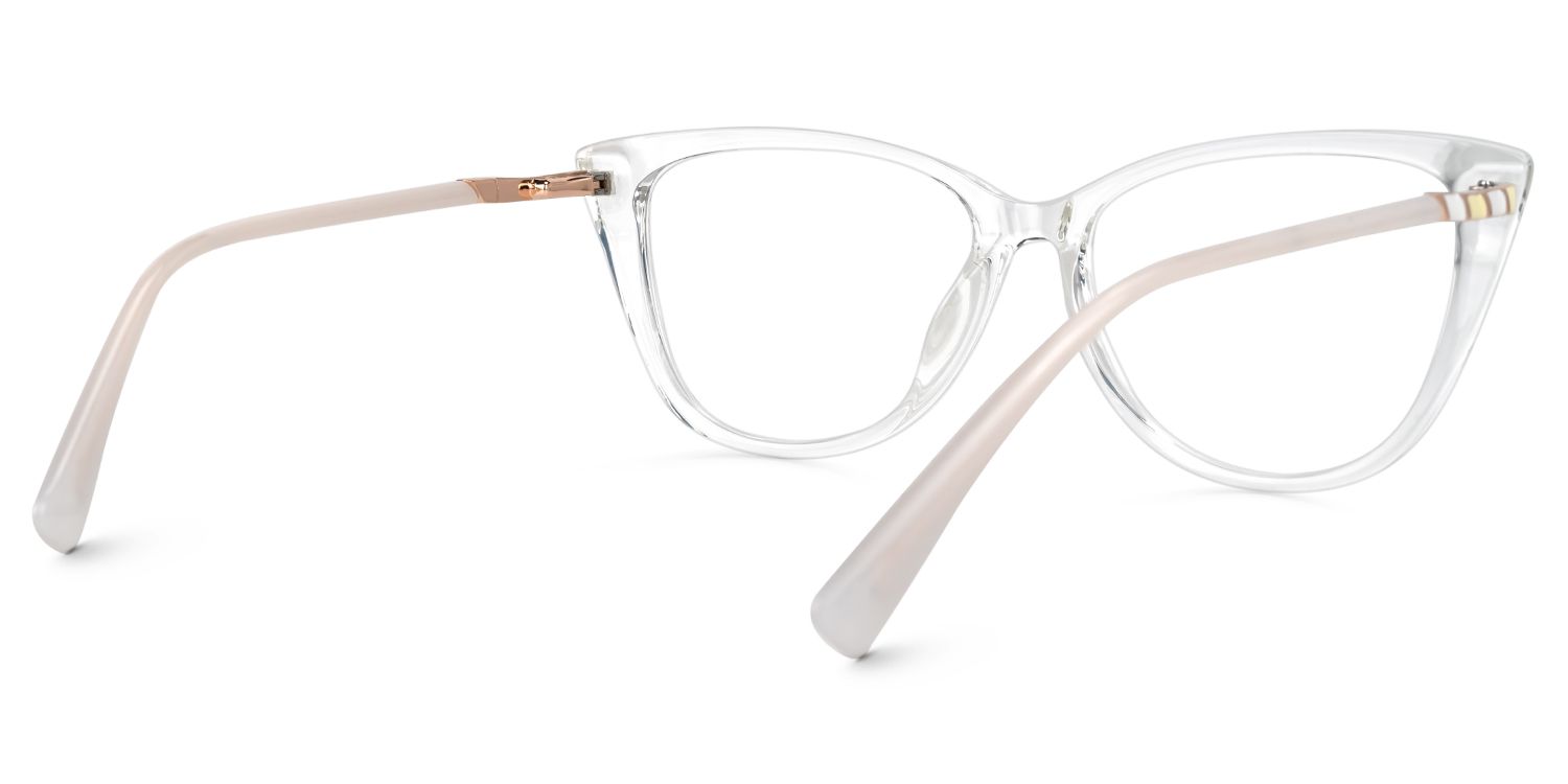 Eider - Cat Eye Crystal Eyeglasses by Vooglam - Side View