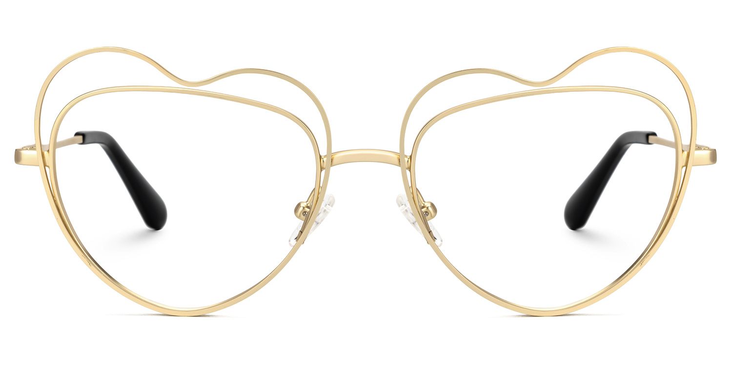 Fidelio - Heart Gold Eyeglasses | Vooglam Angle View