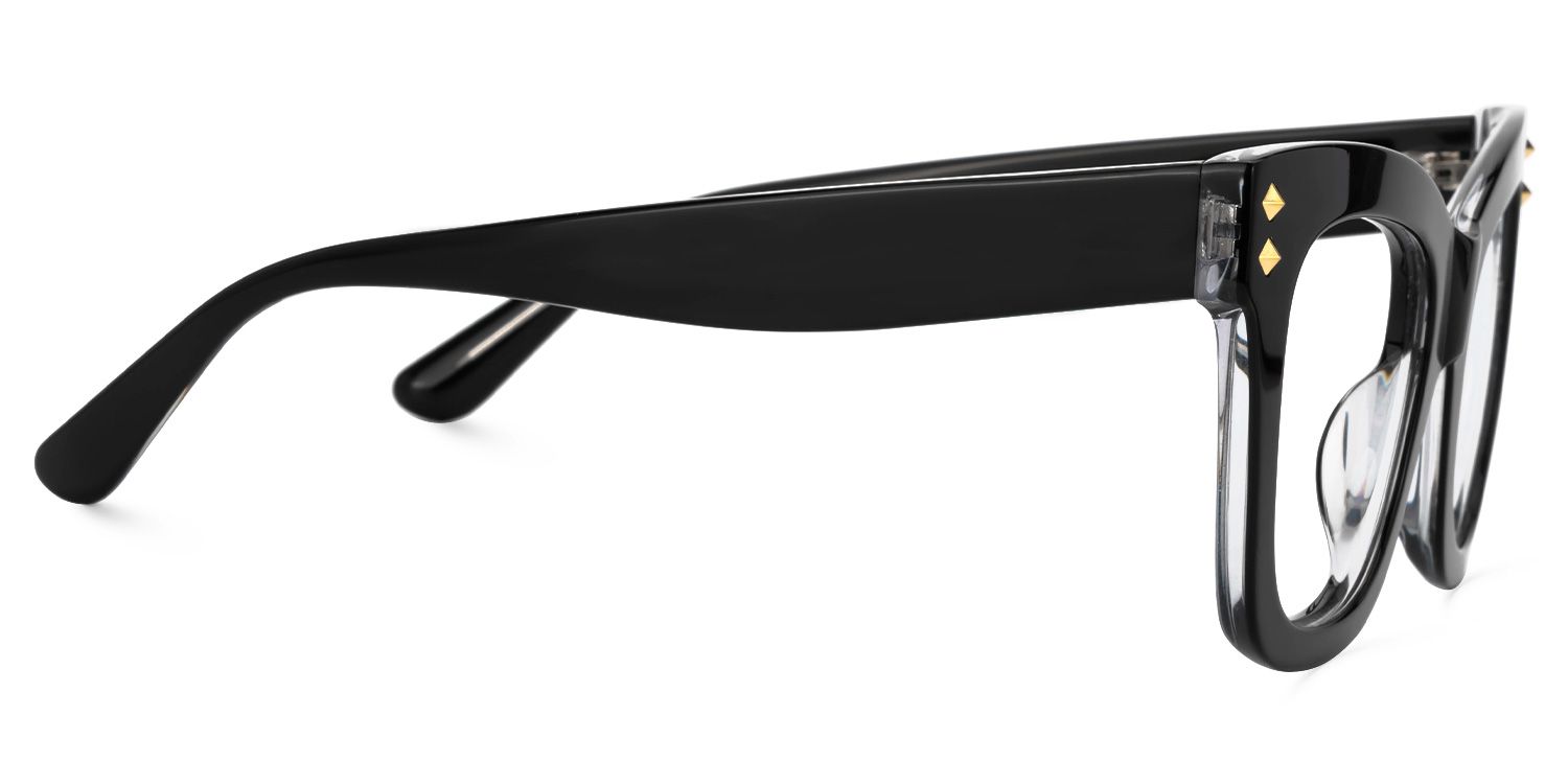 Faustyna - Square Black Eyeglasses | Vooglam 4