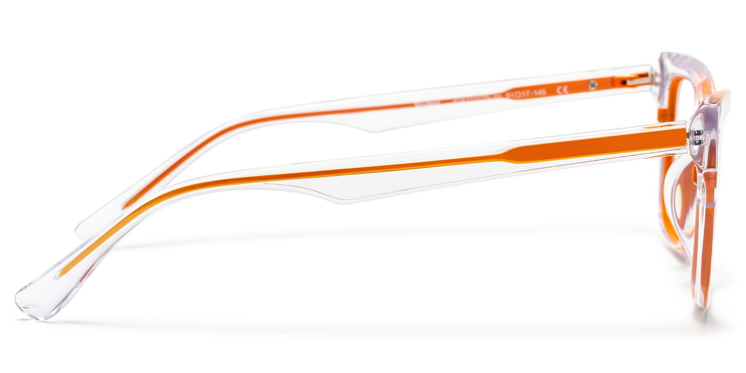 Axiom - Rectangle Orange Eyeglasses | Vooglam Side View