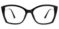 Edzia - Geometric Black Eyeglasses | Vooglam Angle View