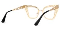 Agalia - Cat Eye Gold Eyeglasses | Vooglam Side View