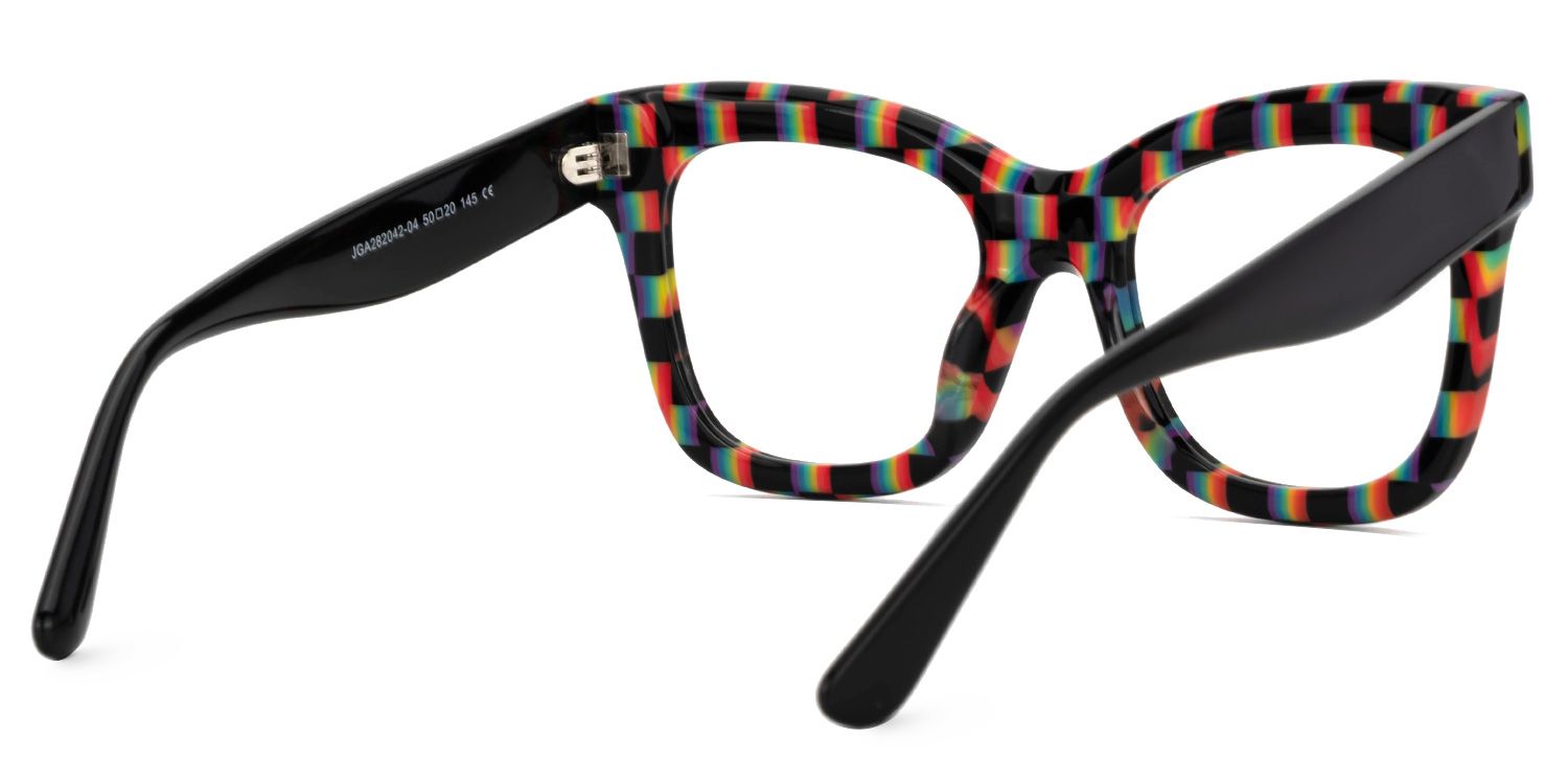 Faustyna - Square Multicolor Eyeglasses | Vooglam Side View