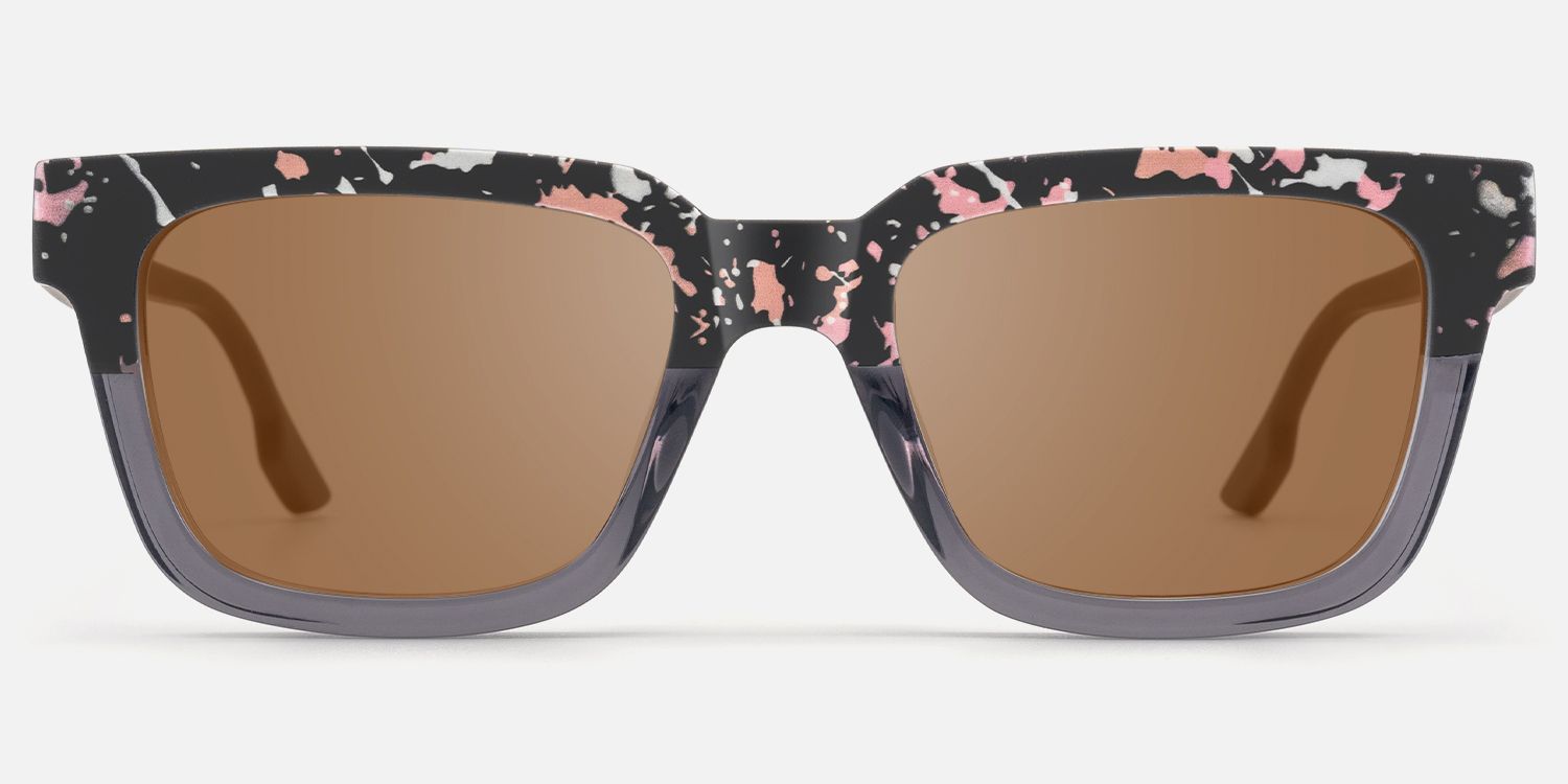 Strobe - Rectangle Two-tone Sunglasses | Vooglam Angle View