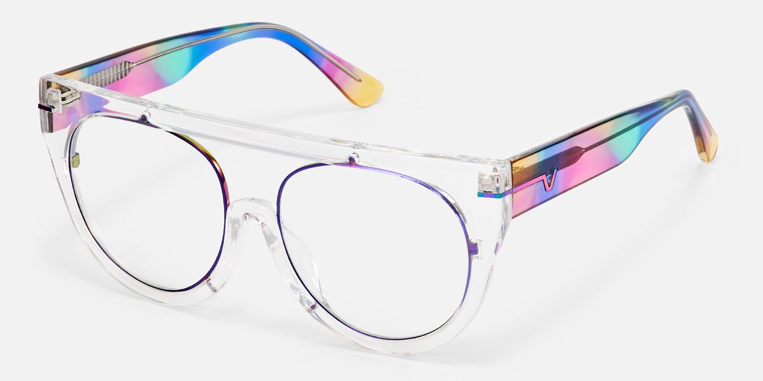 Patrice - Aviator Transparent Eyeglasses | Vooglam Front View