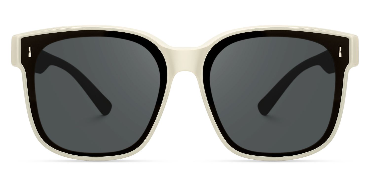 Madesh - Square White Fit Over Sunglasses by Vooglam - Angle View