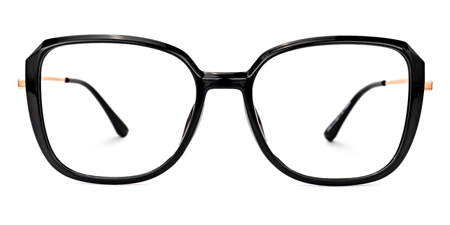 Denham - Rectangle Black Eyeglasses | Vooglam Angle View