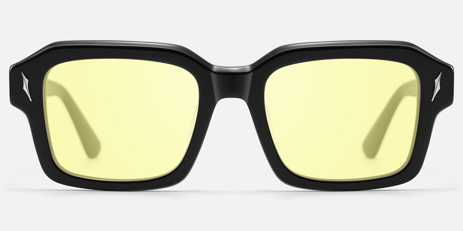 Blindspot - Thick Acetate Black Sunglasses | Vooglam Angle View