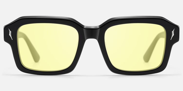 Blindspot - Acetate Yellow Tint Black Sunglasses | Vooglam