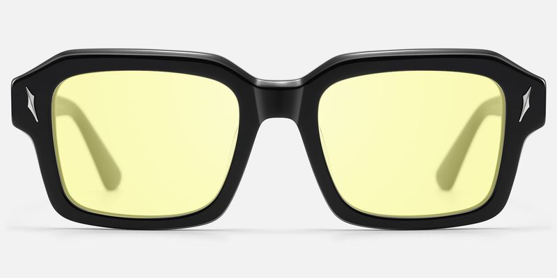 Blindspot - Thick Acetate Black Sunglasses | Vooglam
