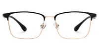 Faruq - Rectangle Gold Eyeglasses | Vooglam Angle View
