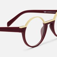 Latina - Round Red Eyeglasses | Vooglam Design Details