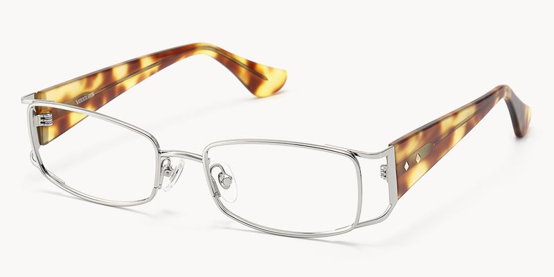 Wren - Rectangle Silver Eyeglasses
