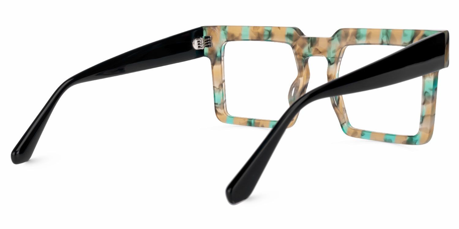Elinoah - Square Floral Eyeglasses | Vooglam Side View