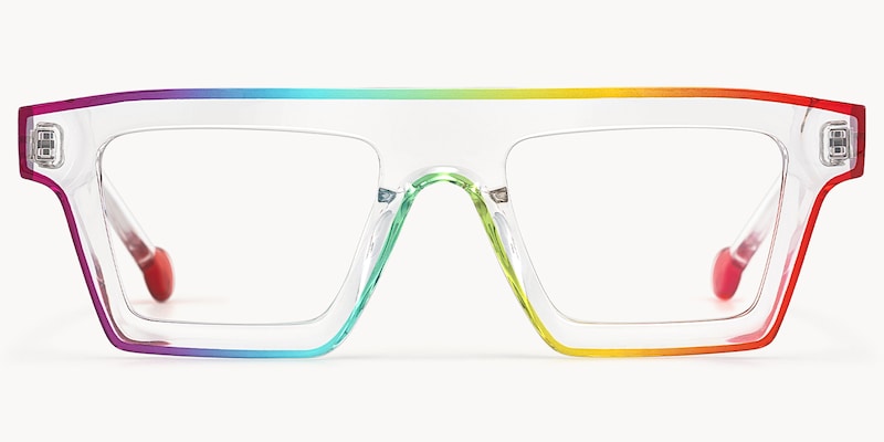 Treva - Crystal Vibrant Flame Rectangular Glasses