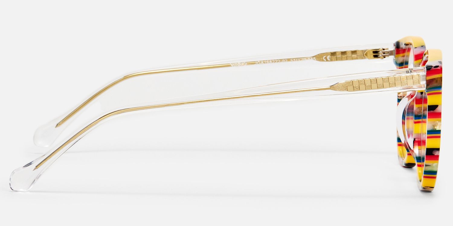 Boban - Round Yellow Eyeglasses | Vooglam Side View