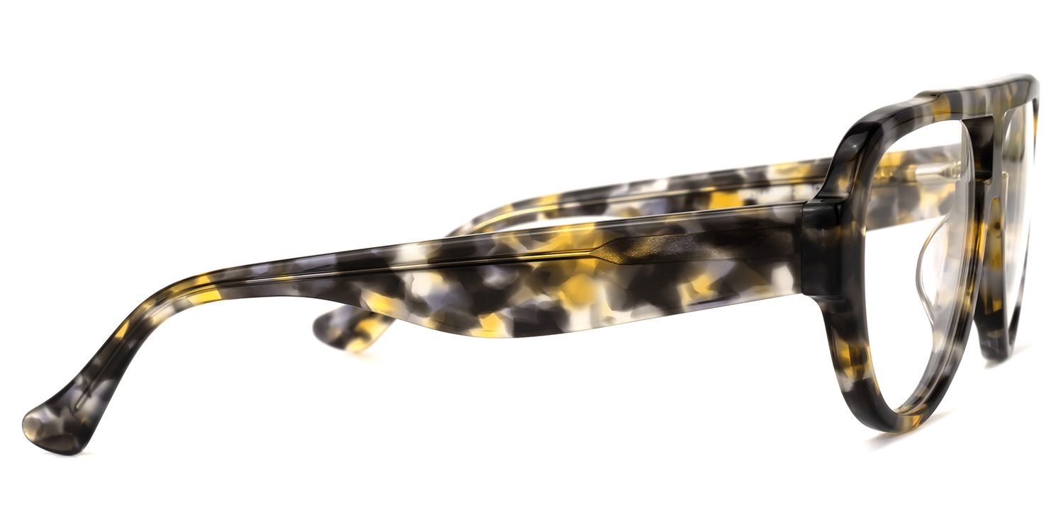 Adnan - Aviator Yellow/Tortoise Eyeglasses by Vooglam - Product View 4