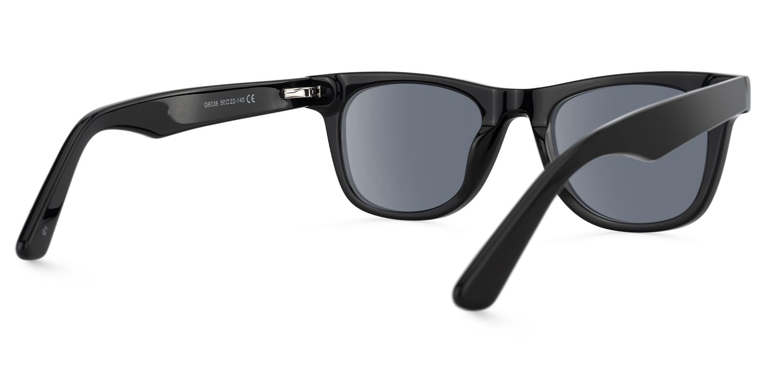Urban - Rectangle Black Sunglasses | Vooglam Side View