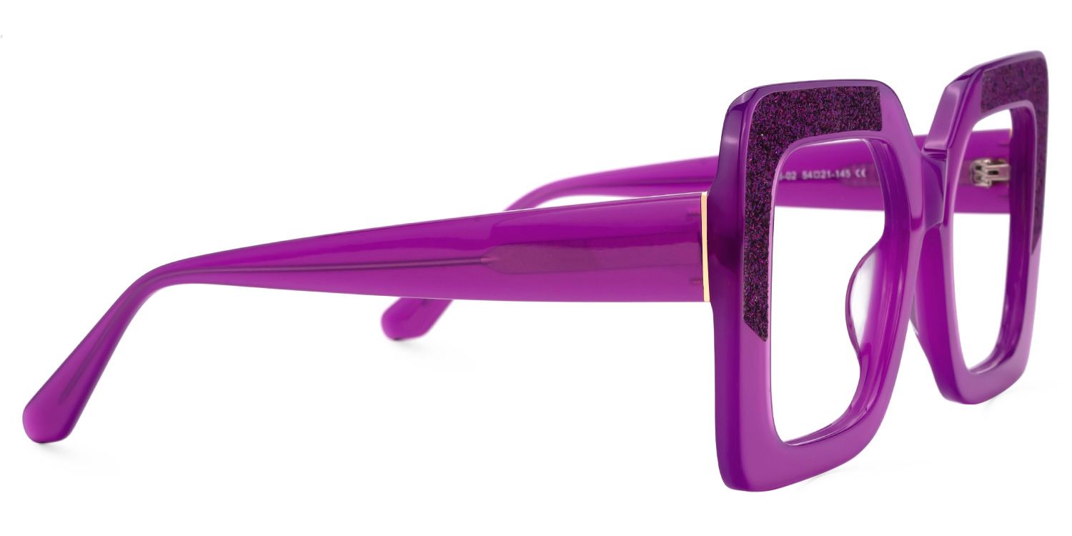 Hakeem - Square Purple Eyeglasses | Vooglam 4