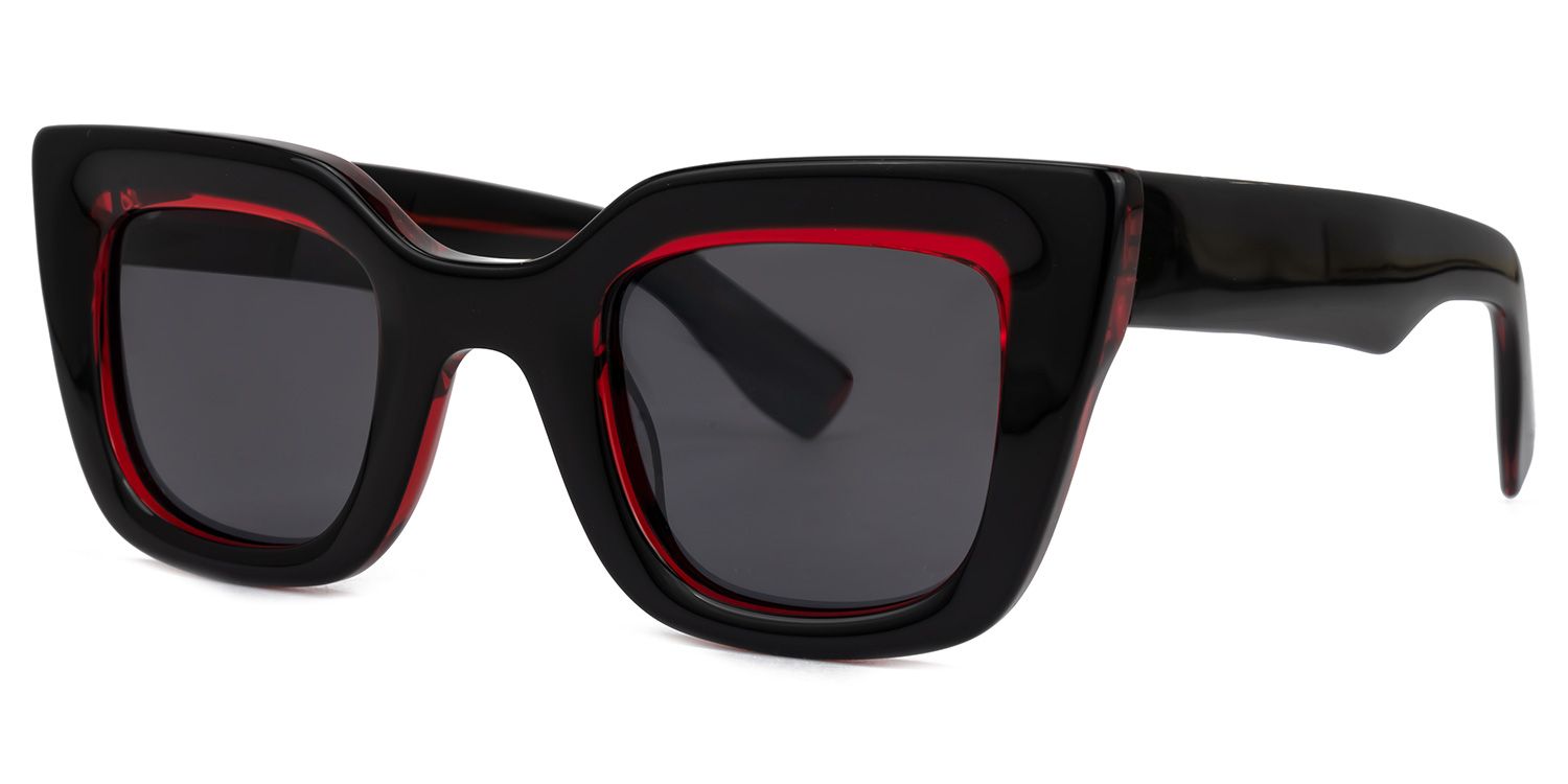 Delarosa - Cat Eye Red Sunglasses | Vooglam Front View