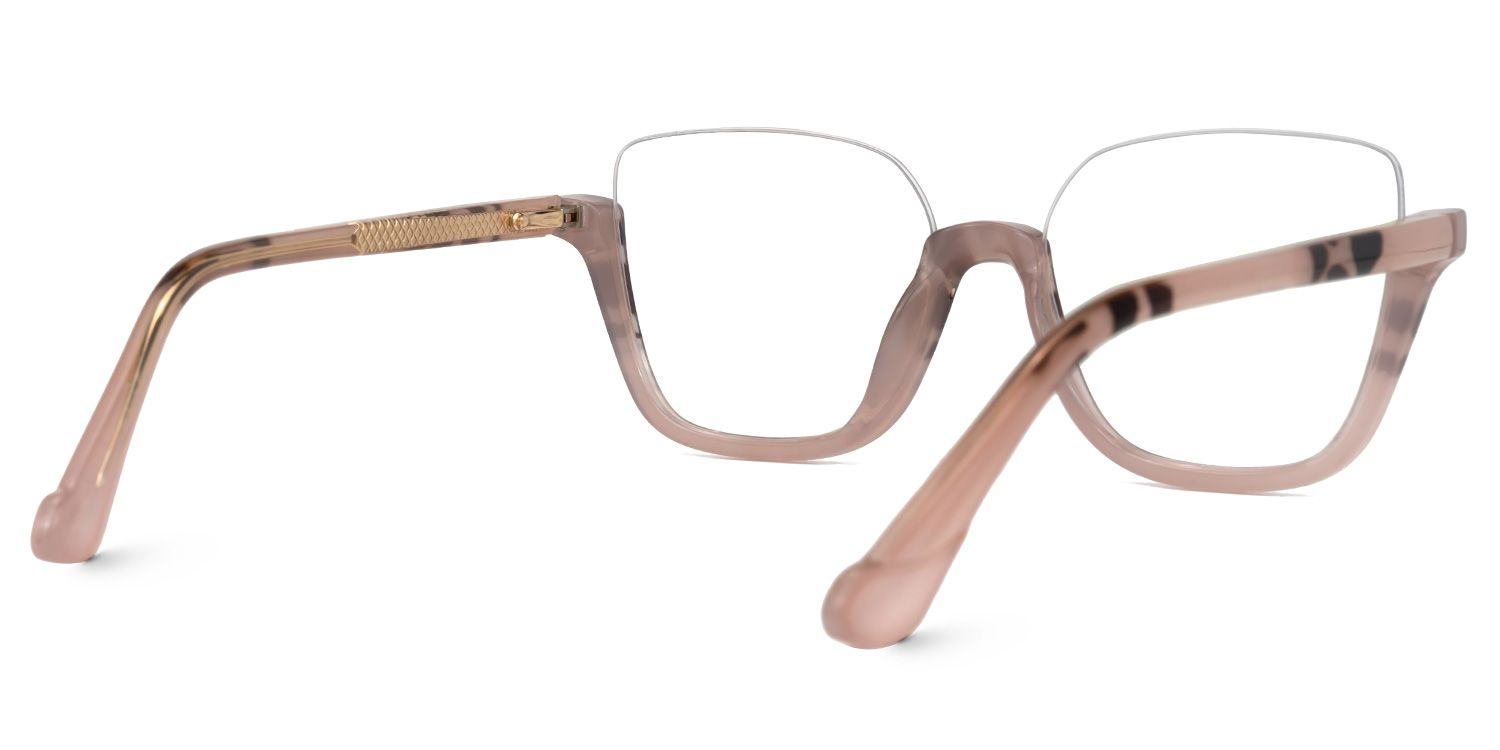 Fariha - Square Tortoise Eyeglasses by Vooglam - Side View