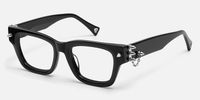 Stud - Rectangle Black Eyeglasses | Vooglam Front View