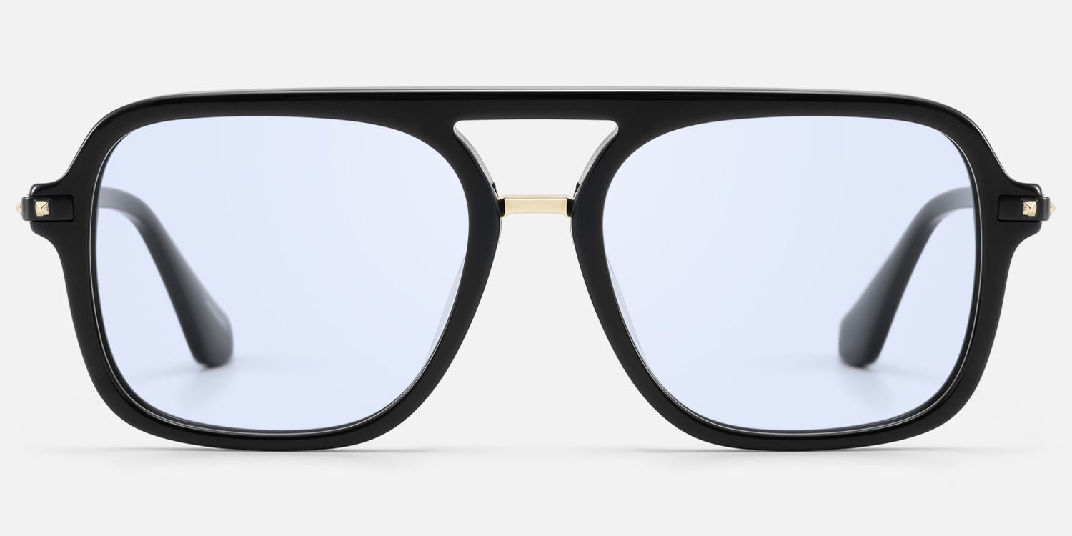 Marfa - Light Tint Aviator Black Sunglasses | Vooglam Angle View