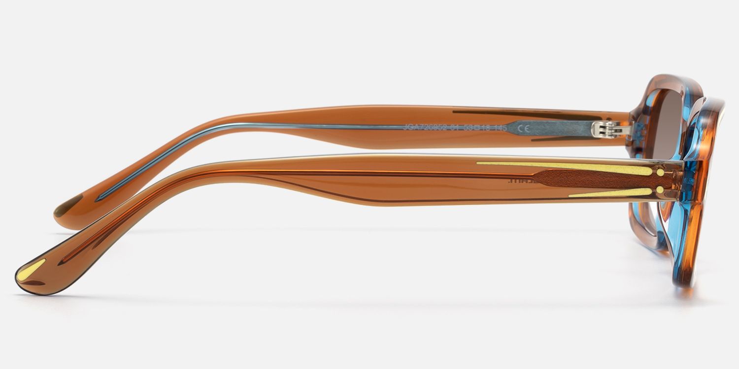 Pixel - Clear Brown Comic Gradient Tint Sunnies by Vooglam - Side View