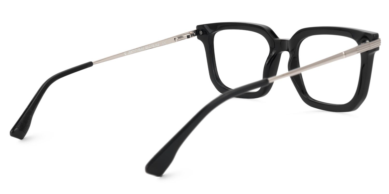 Denbeigh - Rectangle Black Eyeglasses | Vooglam Side View